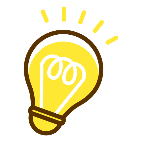 シンプルなひらめき電球マークゆるっとかわいいイラスト屋さん