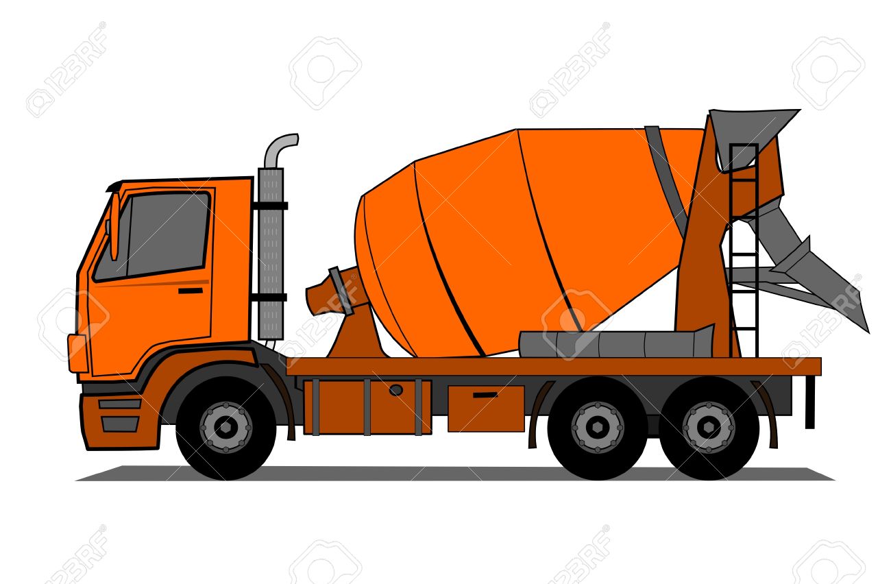 コンクリートミキサー車 - アイコンイラストフリー素材背景透明