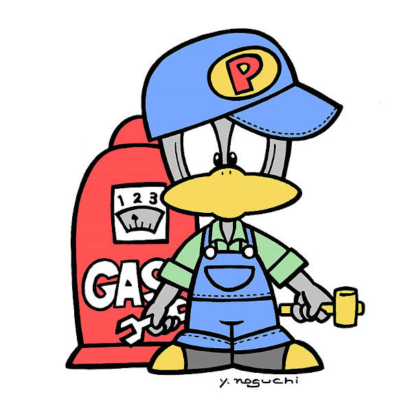 パソコン作業をするゆるくて可愛い会社員の女性の無料 フリー イラストかわいい 手描きの無料素材「てがきっず」保育園・小学校・介護施設にぴったりのフリー素材イラスト