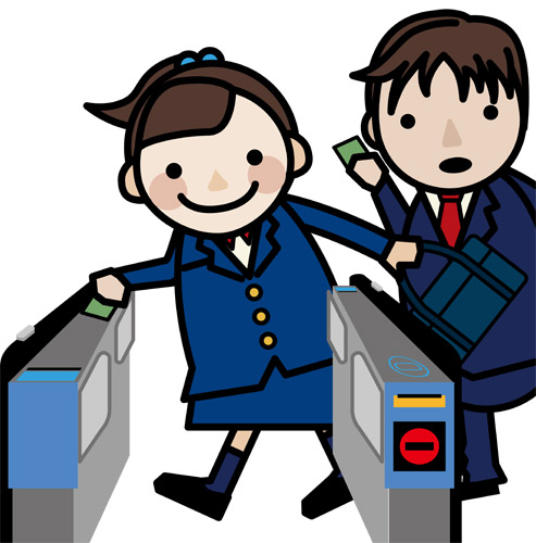 Guttari洋画背景駅の改札口_1 - 一枚絵 - 素材 データ - Rmake