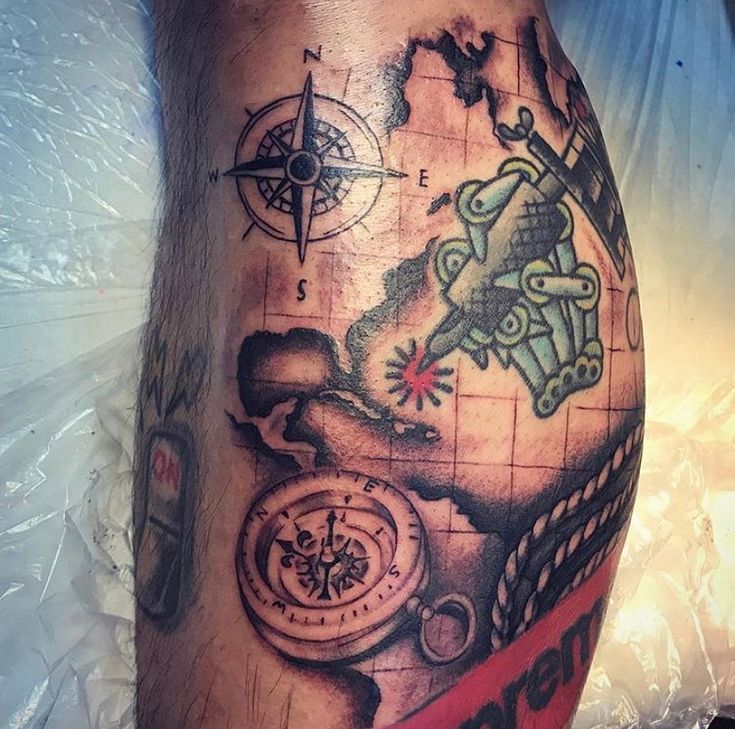 海図とコンパスのタトゥーtattoo 千葉幕張刺青irezumi 千葉女性彫師SAO千葉タトゥーは千葉市花見川区幕張本郷のFREE:ZTATTOOフリーズタトゥ