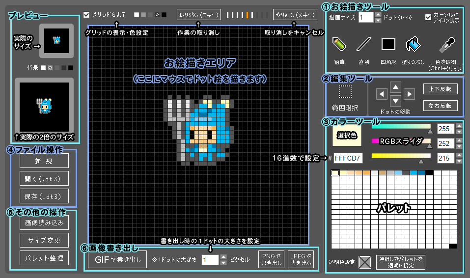 ドット絵を描くツール・アプリははなにがある？Unity入門の森 ゲームの作り方