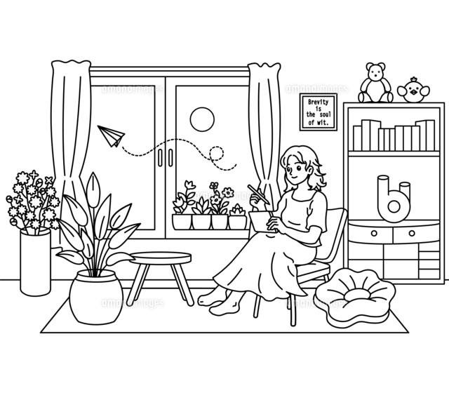 オフィスチェアの手の連続線画Premiumベクトル素材