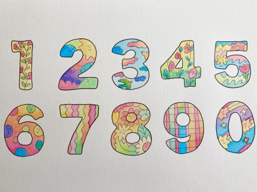 イラスト無料シンプルな数字のフレームセット2イラストダウンロード