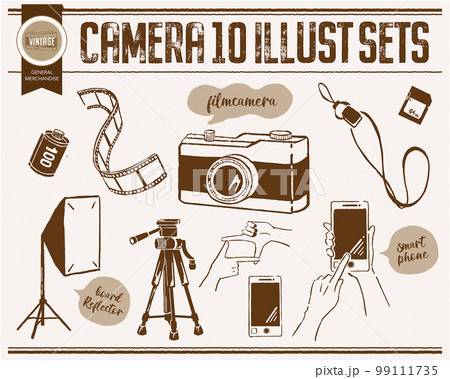 カメラ 手描き ラフ イラスト：イラスト無料