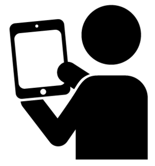 タブレット端末のシルエット無料のAi・PNG白黒シルエットイラスト