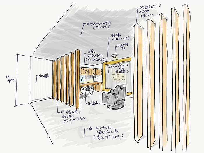 店舗デザインの制作現場〜iPad手書きパースについて – 福岡の店舗デザイン・店舗設計リード・クリエーション
