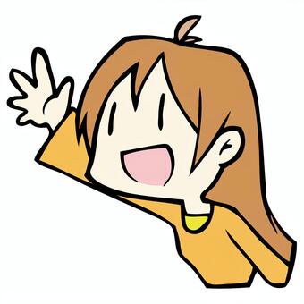 授業中に手をあげる子供 女の子2 の無料 フリー イラストかわいい手描きの無料素材「てがきっず」保育園・小学校・介護施設にぴったりのフリー素材 イラスト