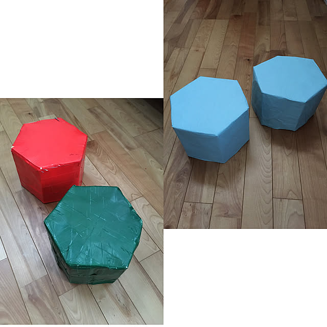 牛乳パックチェアカバー 夏の工作 牛乳パック工作 簡単 椅子カバー いす チェア 牛乳パック 工作 小物入れ おもちゃ箱 牛乳パックチェアカバーコジット