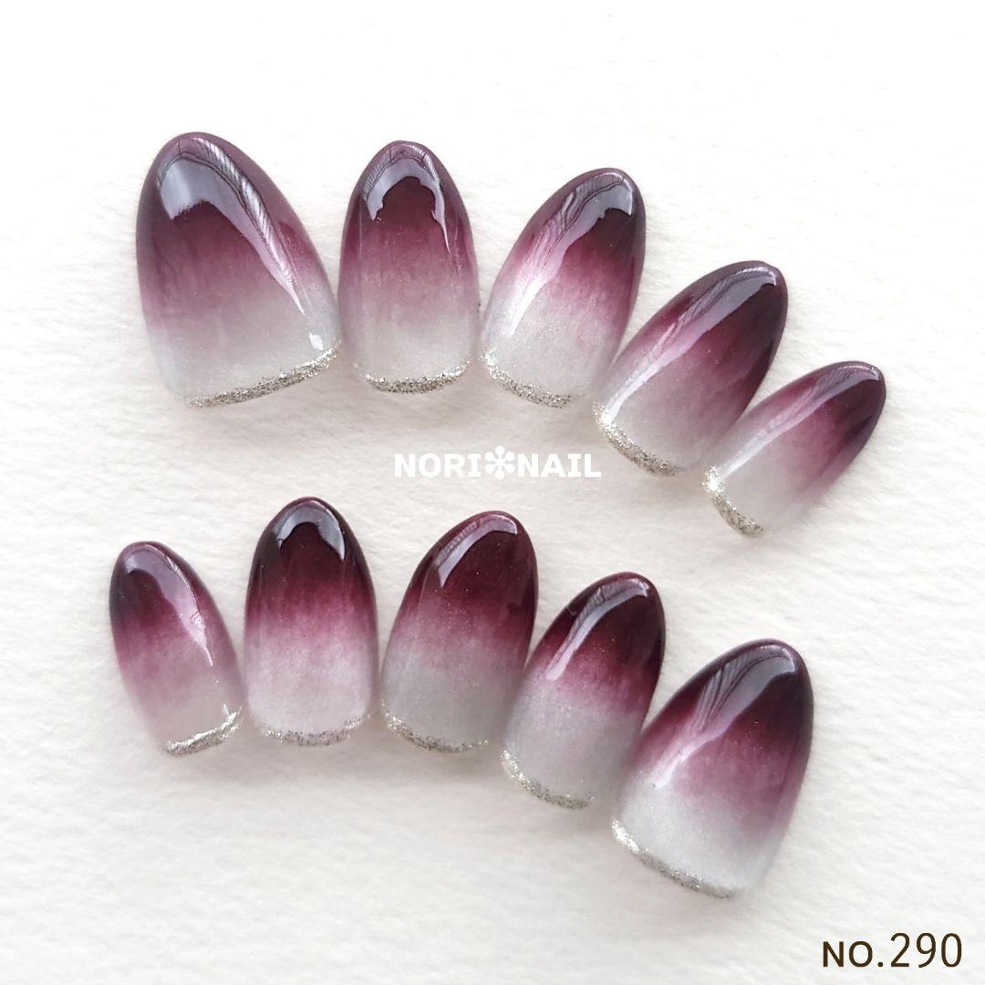 マグネットグラデーションネイルチップ オーバルポイント オーダー可の通販 by りこは nail*'s shopラクマ