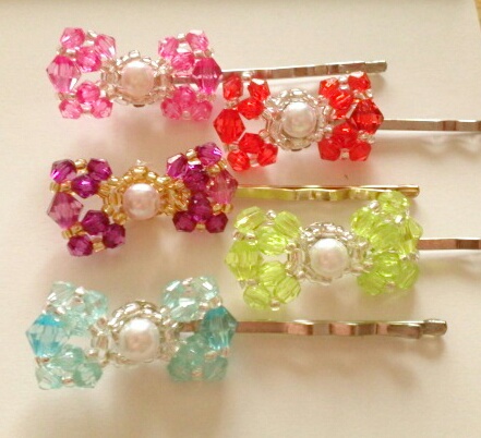 ぶつぶつビーズ 蝶々 リボン 結び ヘアゴム♡