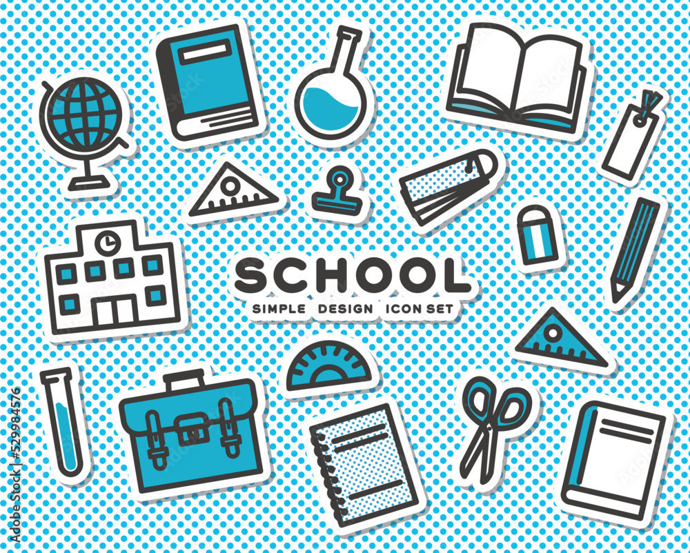 春・夏・秋・冬の英語のポップなステッカー風文字のセット：イラスト無料