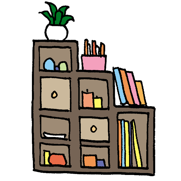 小物棚イラストレイン🚂 - イラスト無料素材