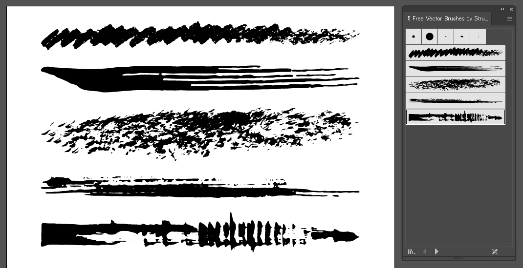 筆質感・アナログっぽいもの中心のIllustrator用ブラシ 40セット- いぬらぼ