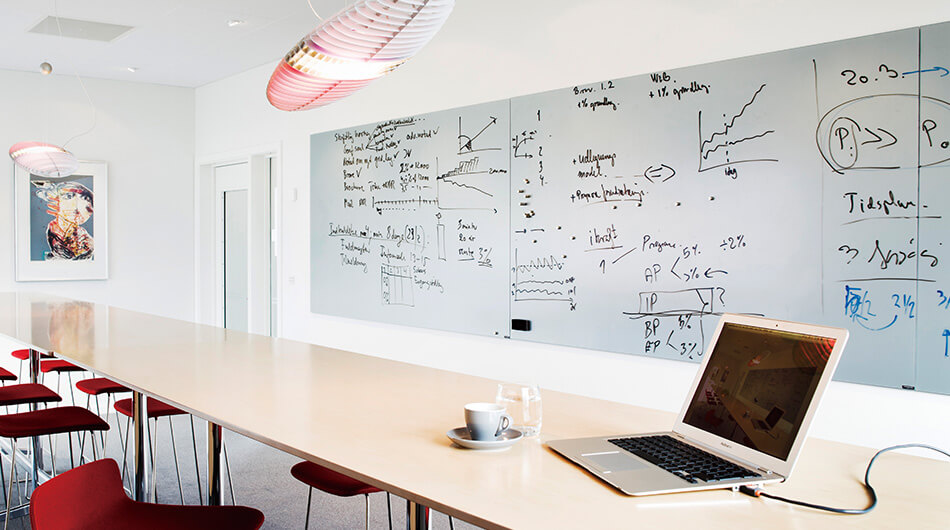 クリエイションボードスタイルガラス製ホワイトボード＜壁掛け・大型・施工込み＞