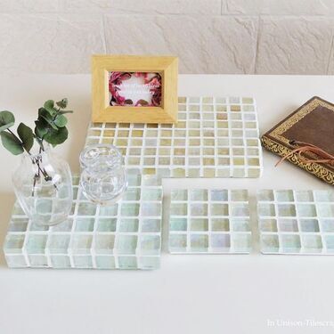 ダイソー・簡単工作100均でガラスタイルマグネット作ってみた～♪夏休み宿題―Glass tile decoration