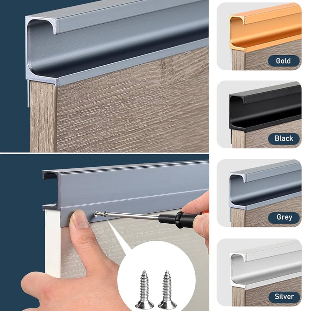 ドアハンドル 見えない隠しドアハンドル 表面取り付け シングルルーム ドアハンドル 木製ドア ステンレススチールハンドル ロックなし 見えない 隠しハンドル,シンプルなデザイン,黒,引き戸,ゴールドのハンドル - AliExpress