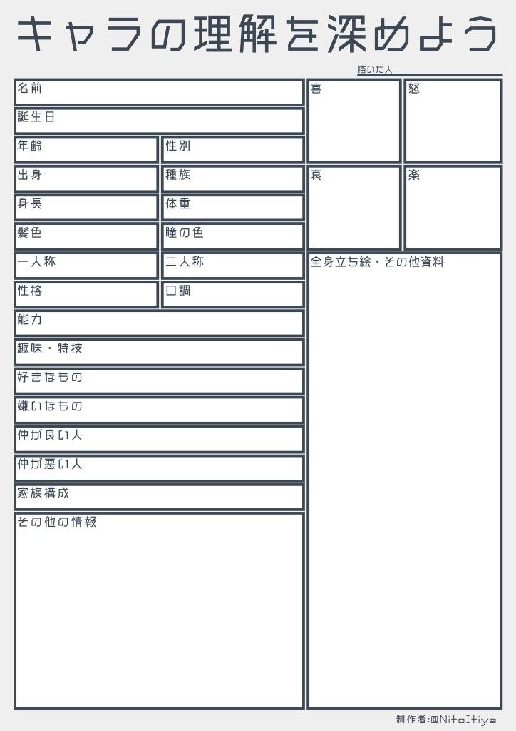 テンプレートキャラクター紹介ページピクページ - 画像を貼るだけで、個人サイトを作ろう