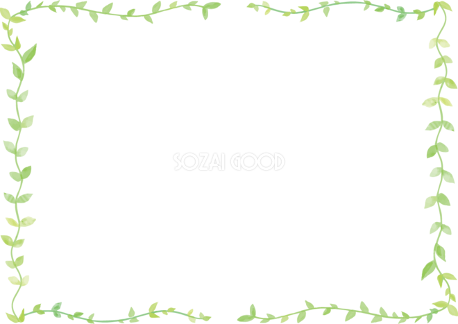 枠・飾り枠フレーム 葉デザイン 無料イラスト素材