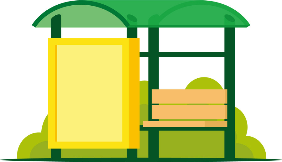 バス停のイラスト - イラストの里