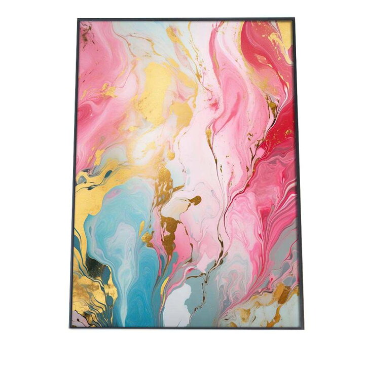 Amazon.co.jp: カラフルな抽象的な水彩画キャンバス絵画抽象的なアートポスターとリビングルームのプリントホームデザインの装飾写真50x70cmフレームレス: ホーム＆キッチン