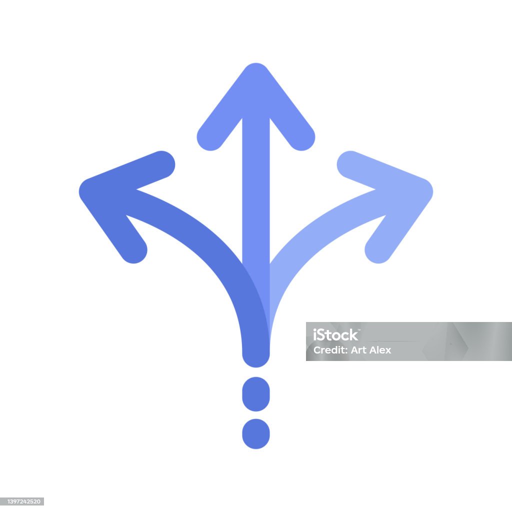 道路標識 2方向に分かれる矢印アイコン イラスト素材7238648- フォトライブラリ