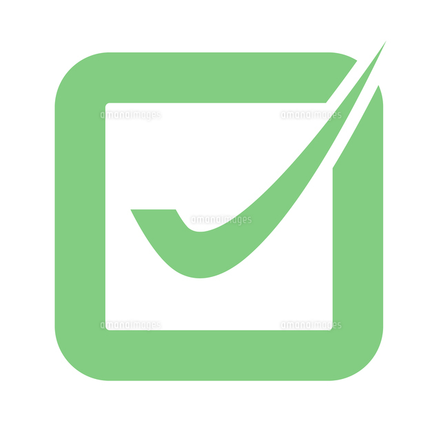 緑チェックマークイラストのフリー素材イラストイメージ