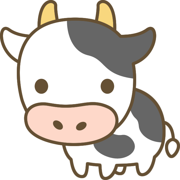 白黒の牛のアイコン