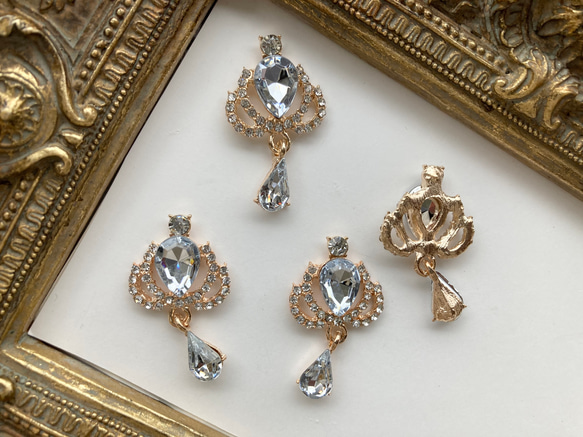 ビジュー パーツ しずく デコ素材 アクセサリー ハンドメイド 宝石 18個