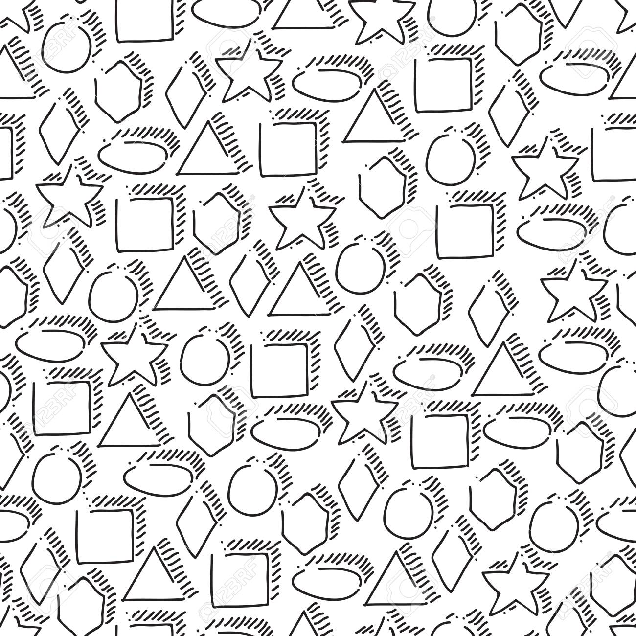 幾何学模様の背景のシームレスなデザインライン黒と白Premiumベクトル素材