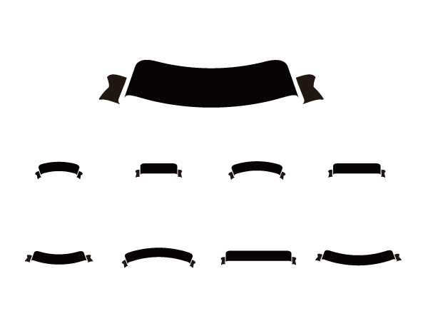 リボンシルエット イラストの無料ダウンロードサイト「シルエットAC」