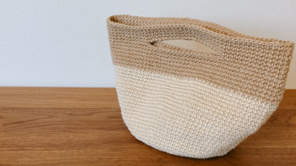 麻紐バッグPocket Crochet ❃ポケットクロッシェ❃ハンドメイド 編み物 かぎ針編み バッグ ポーチ アクセサリ