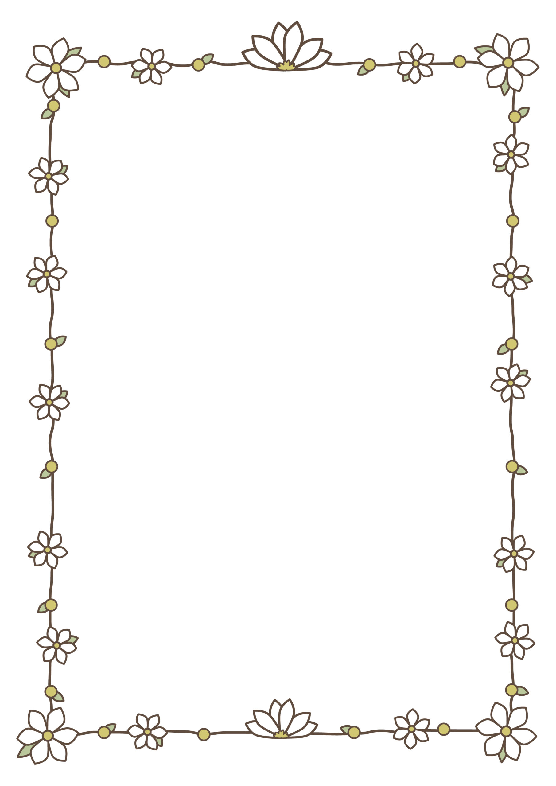 無料イラスト かわいいフリー素材集 フレームぽけっと風船と花と葉っぱの囲みフレーム飾り枠イラスト
