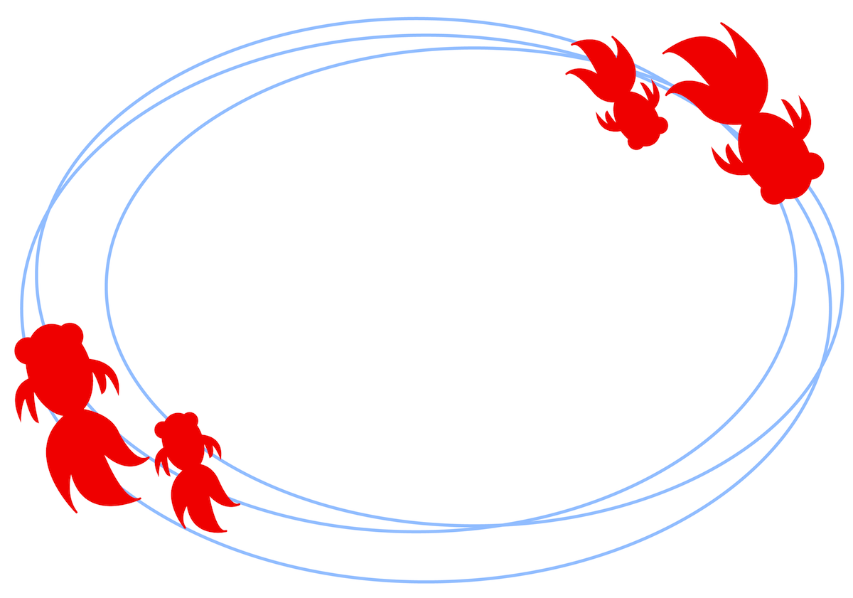 かわいい夏祭り水風船と夏イメージの朝顔で囲むフレーム枠 背景イラスト無料フリー81322素材Good