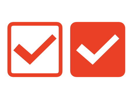 色塗りできるチェックマーク・レ点のイラストぬれよん-ぬれるフリーイラスト