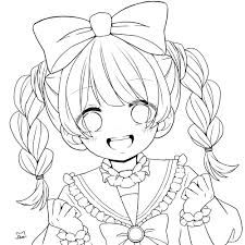 フリー線画 塗ってみた 地雷系TikTok