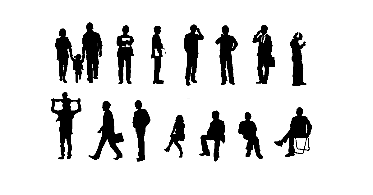 添景、断面図とパース用の4人家族の線画イラストのイラスト素材115168507- PIXTA