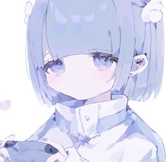 水色女の子フリーアイコンのイラスト