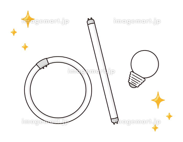 電球電球アイデアソリューションアイコンと電気照明ランプcflまたはled電気と蛍光灯イラスト白背景に設定Premiumベクトル素材