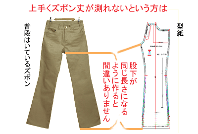 レディースらくちんパンツ 大人用 の無料型紙 製図 と作り方