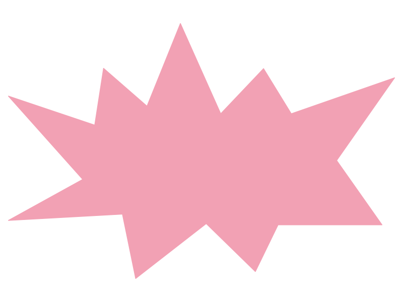 ギザギザ吹き出し素材 班ズレ・ピンク：イラスト無料