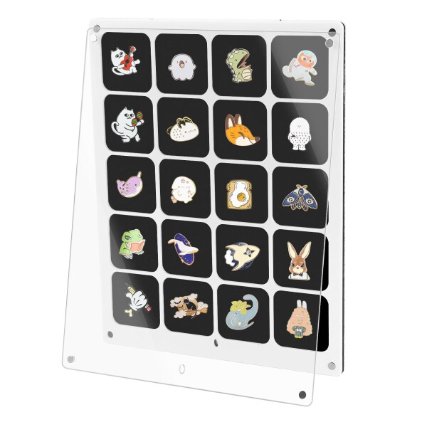 ピンバッジ ケース 透明窓木製ピンディスプレイケース ピン缶バッジ 収納ケース エナメルピンミリタリーバッジメダルディスプレイケース ピンズフレーム収納可 その他ケース・ボックス・小物