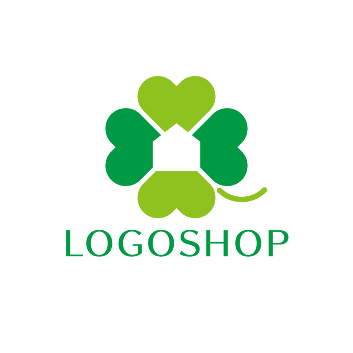 Pとクローバーモチーフを融合したやさしいロゴデザインロゴ販売ならロゴストレージ – LOGO STORAGE ロゴストレージ