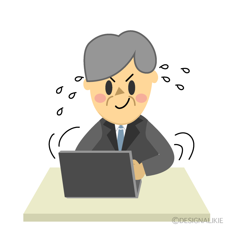 カフェでパソコン作業をするイラスト - 商用利用できる無料のフリーイラスト「ふりねこ素材」