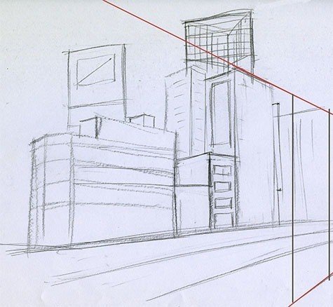 じゃあ消失点をどこにすれば望遠、標準、広角を描き分けられるの？ - 後藤 元アニメ背景17年 の自習室