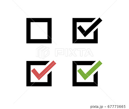 チェックボックスのアイコンのセット シンプル チェックのイラスト素材67773650- PIXTA
