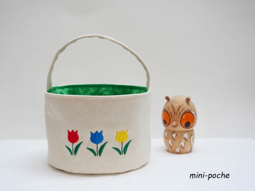 シンプル布小物入れ,簡単作り方, simple fabric organizer, easy to make, sewing tutorial