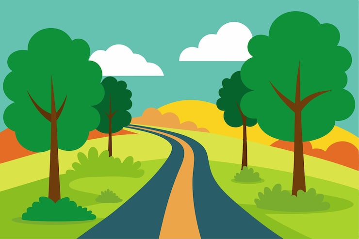 虹 綺麗 道 7色 背景イラスト無料 フリー90910素材Good