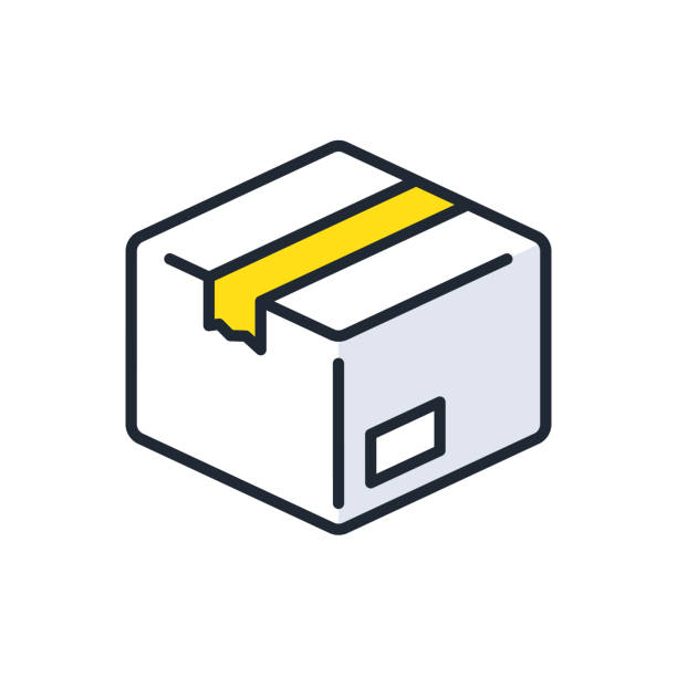 宅配ボックスに荷物を入れる。便利な宅配ボックス。宅配ボックスから荷物を取り出す。 - 人物・配達 フリーイラスト - 2,100×1,400ピクセル