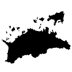 広島県の地図イラスト＜モノクロシルエット画像＞ - 日本地図無料イラスト素材集